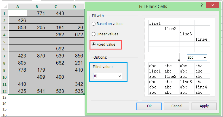 excel 2017 fill empty cells with zero mac os x